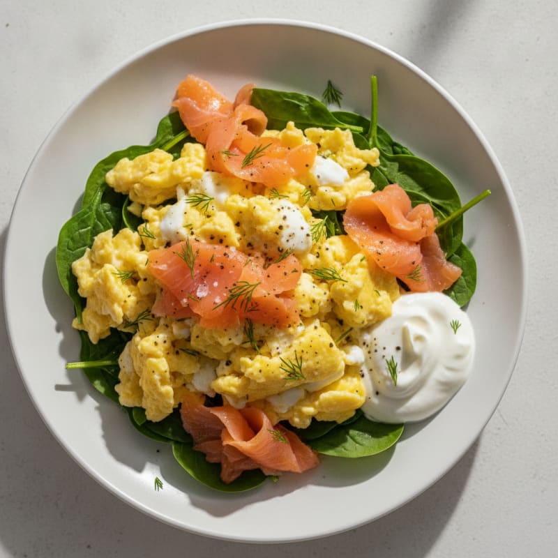 Smoked Salmon and Dill Scrambled Eggs