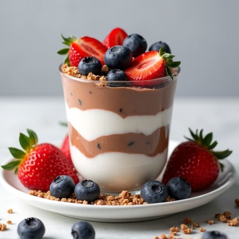 Chocolate Protein Greek Yogurt Parfait