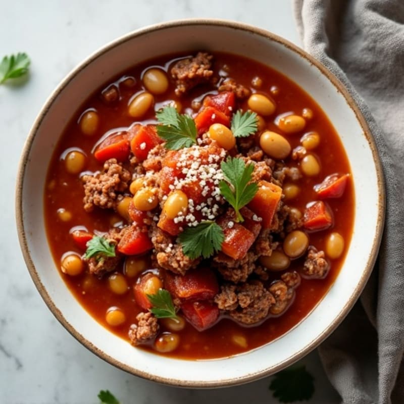 Hearty Lean Beef and Bean Homestyle Chili