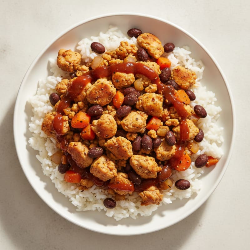 Ground Chicken and Black Bean Rice Bowl