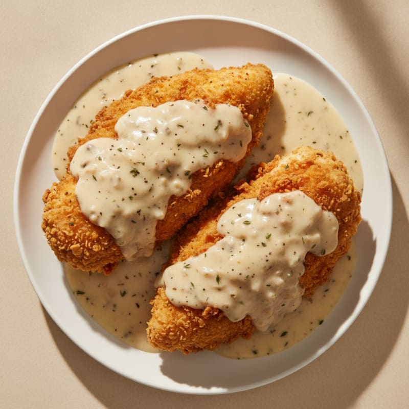 Crispy Buttermilk Fried Chicken with Creamy Gravy