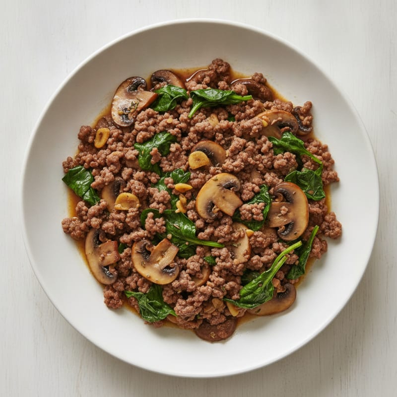 Savory Ground Beef and Mushroom Skillet