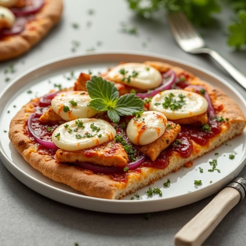 BBQ Chicken Flatbread Pizza with Fresh Herbs