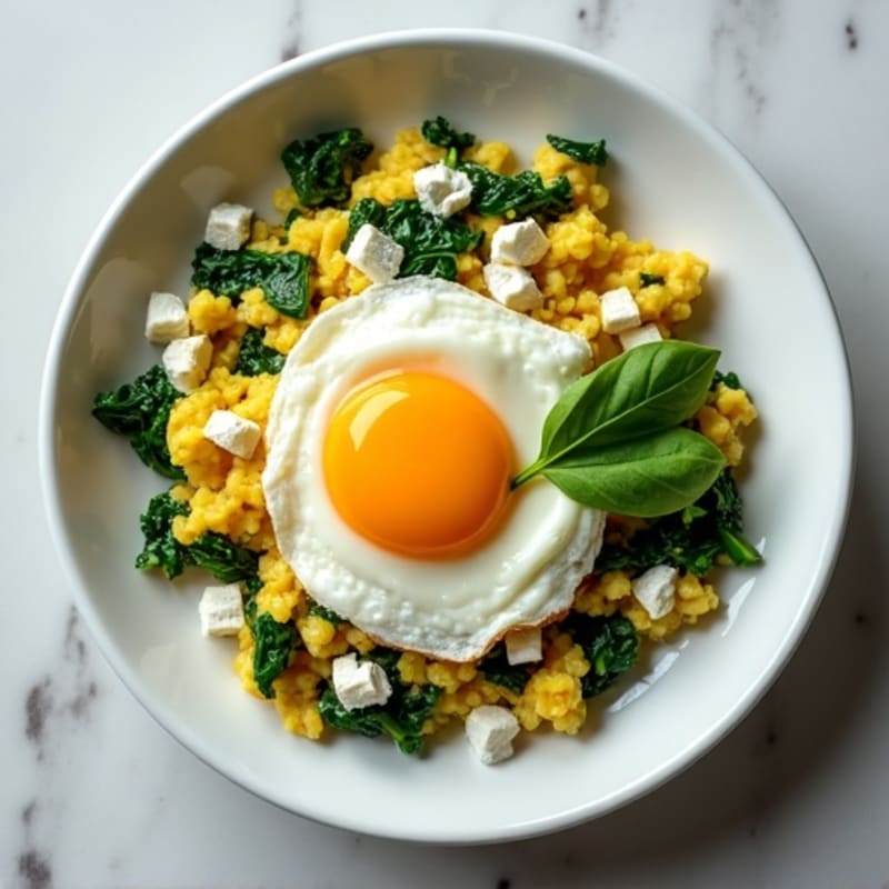 Protein-Packed Spinach and Feta Egg White Scramble