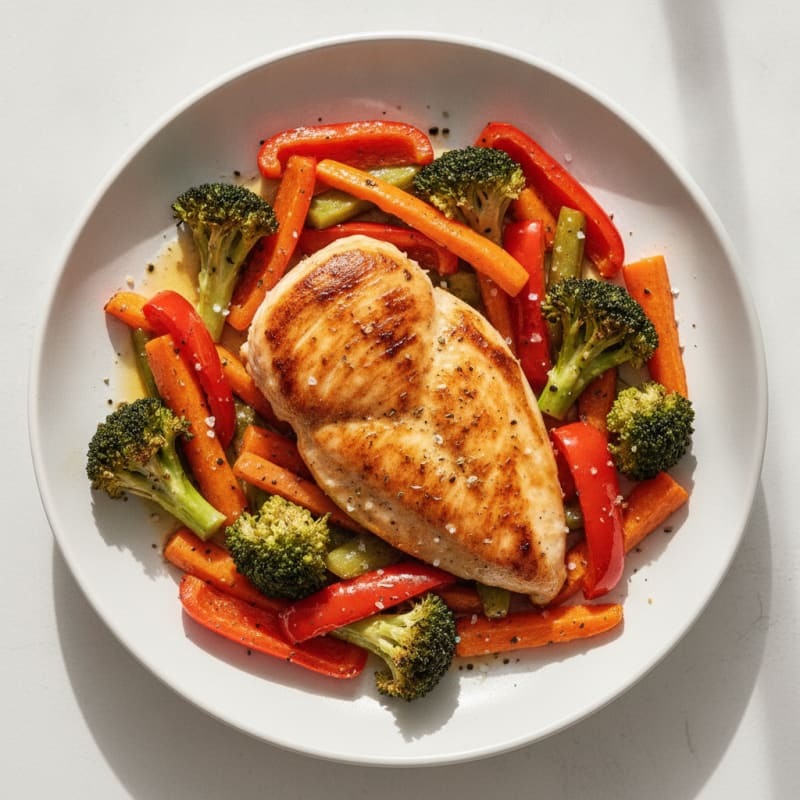 Pan-Seared Chicken with Roasted Vegetables