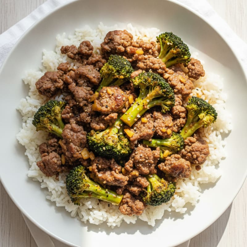 Savory Ground Beef and Broccoli Rice Bowl