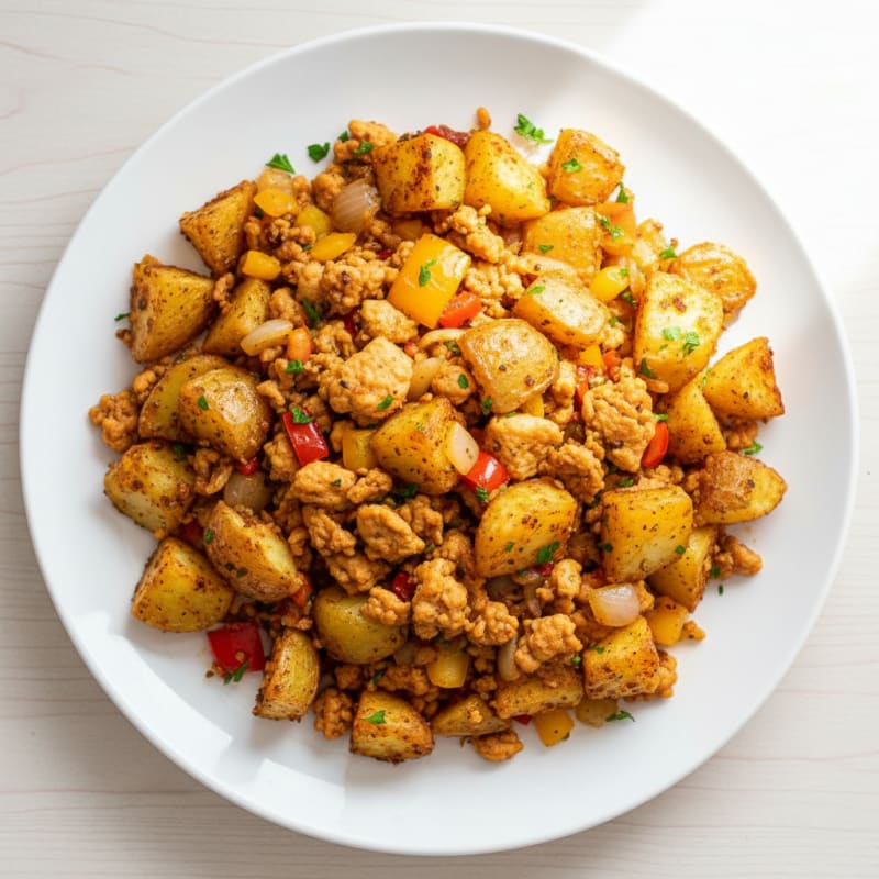 Crispy Ground Chicken and Roasted Potatoes