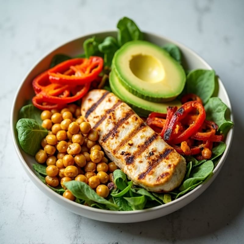 Crispy Avocado and Mixed Greens Salad Bowl