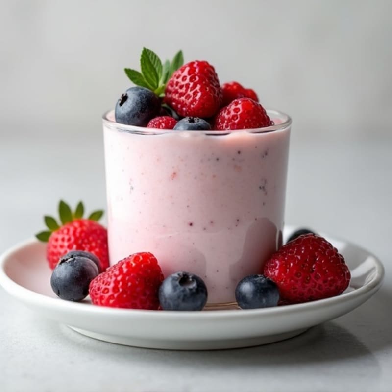Silky Greek Yogurt Protein Mousse with Mixed Berries