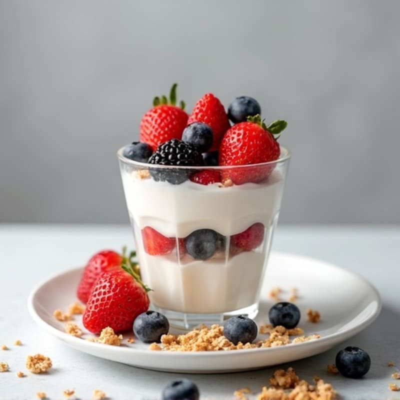 Greek Yogurt Protein Parfait with Mixed Berries