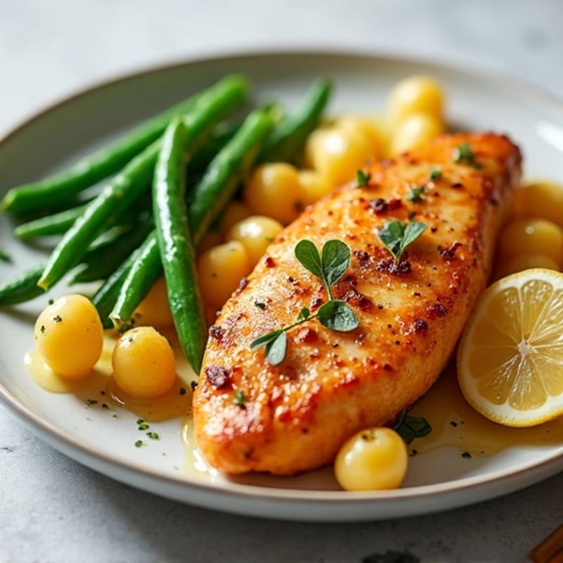 Sweet Potato Gnocchi with Lemon-Garlic Chicken and Fresh Green Beans