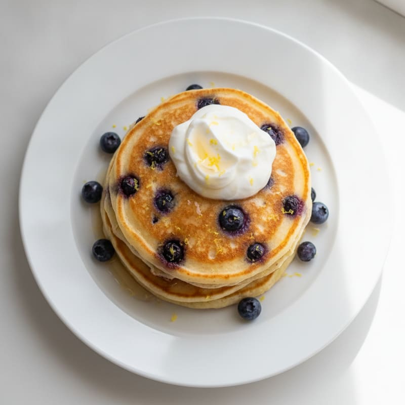 Blueberry Ricotta Pancakes with Lemon Zest