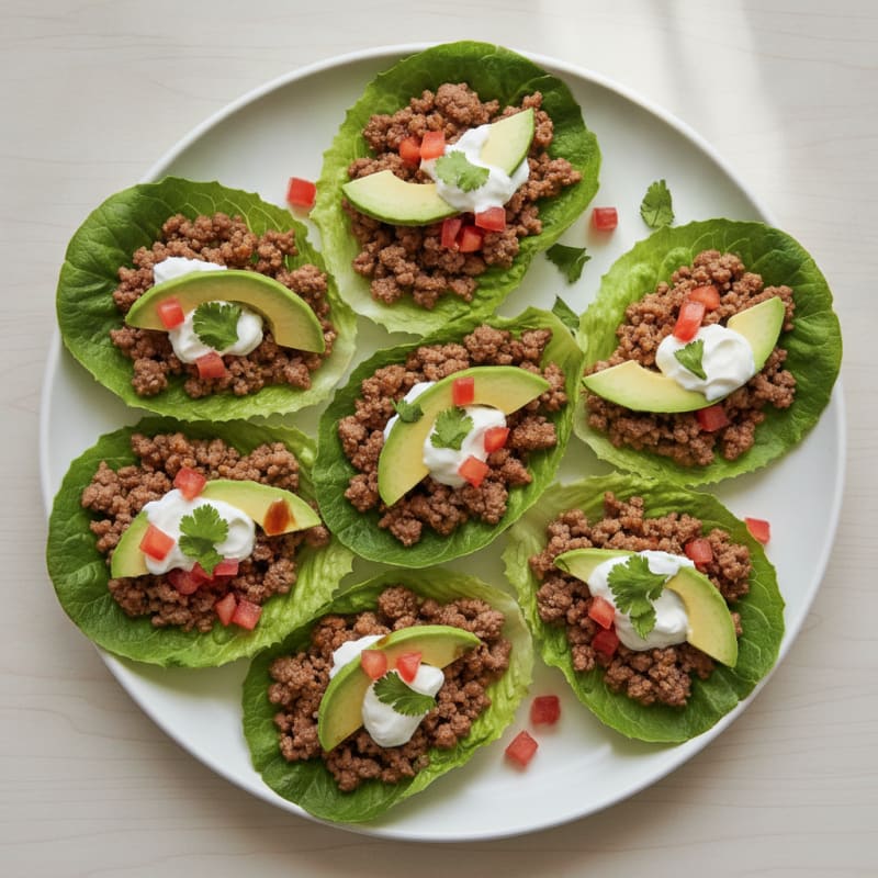 Classic Beef Lettuce Wraps with Sour Cream