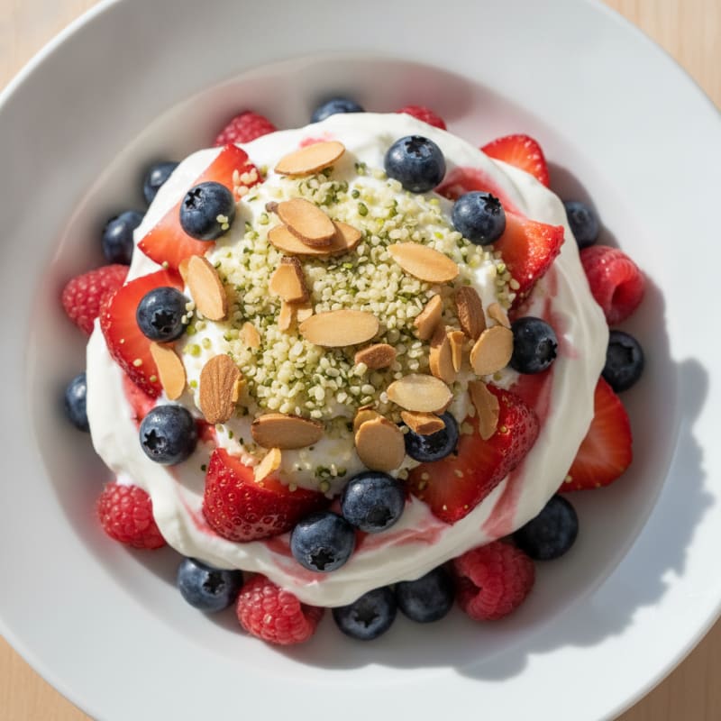 Greek Yogurt Protein Parfait with Mixed Berries
