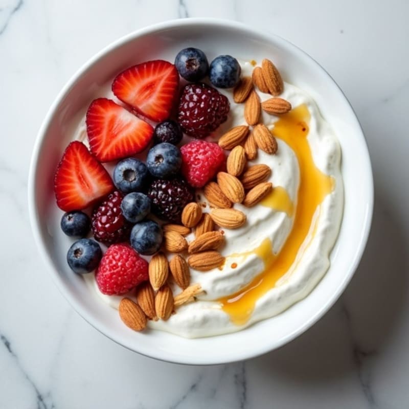 Greek Yogurt Protein Bowl with Berries and Almonds