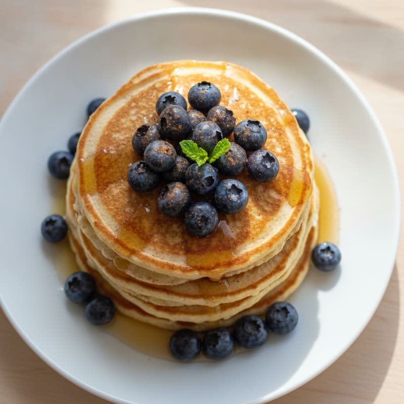 Fluffy Buttermilk Pancakes with Berries
