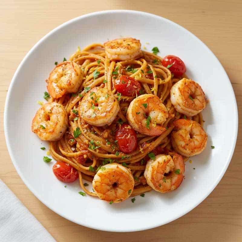 Spicy Calabrian Chili Shrimp Linguine