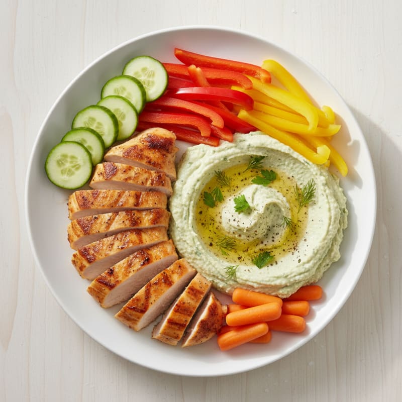 Zesty Herb Hummus and Vegetable Platter