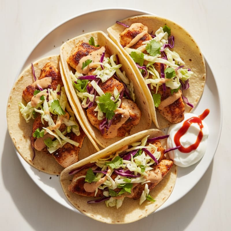 Smoky Chili-Lime Chicken Tacos with Crunchy Slaw