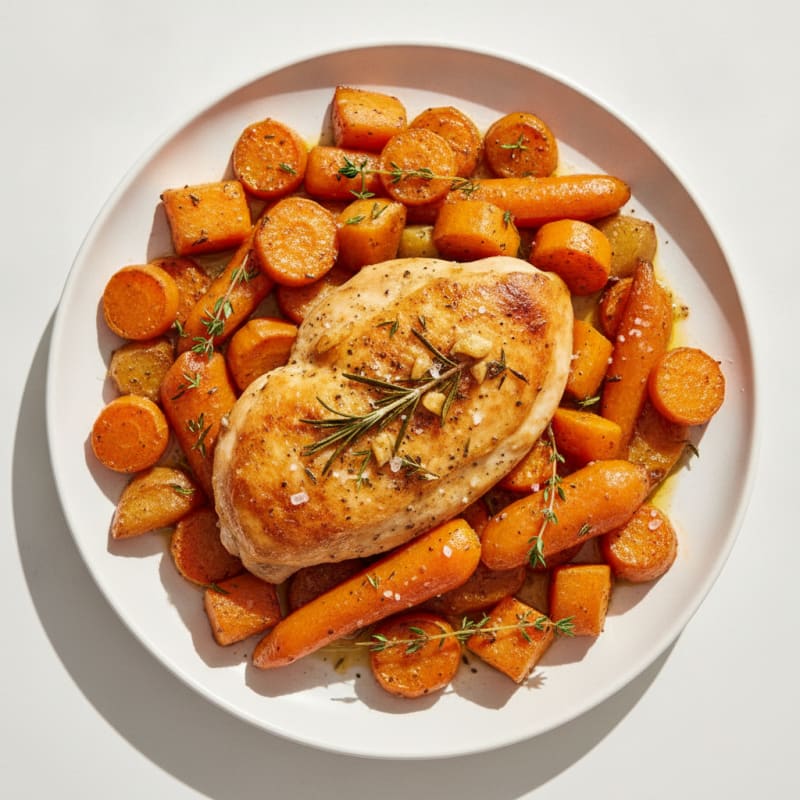 Garlic Herb Roasted Chicken with Root Vegetables