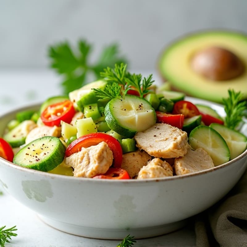 Creamy Chicken Salad with Fresh Herbs and Crunchy Veggies