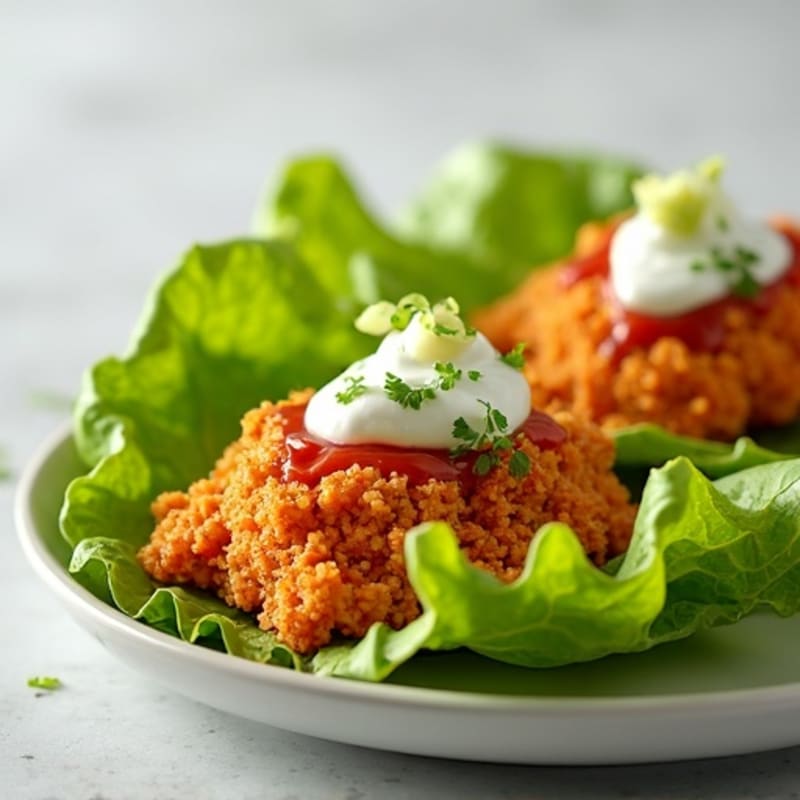 Crispy Buffalo Chicken Lettuce Wraps