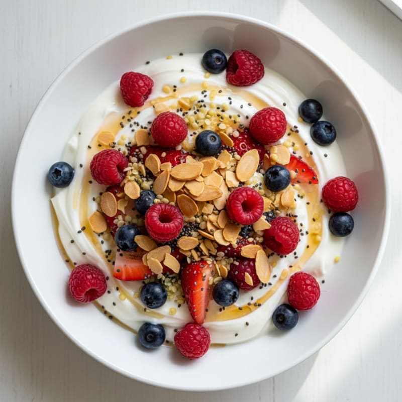 Creamy Greek Yogurt Bowl with Chia Seeds and Mixed Berries