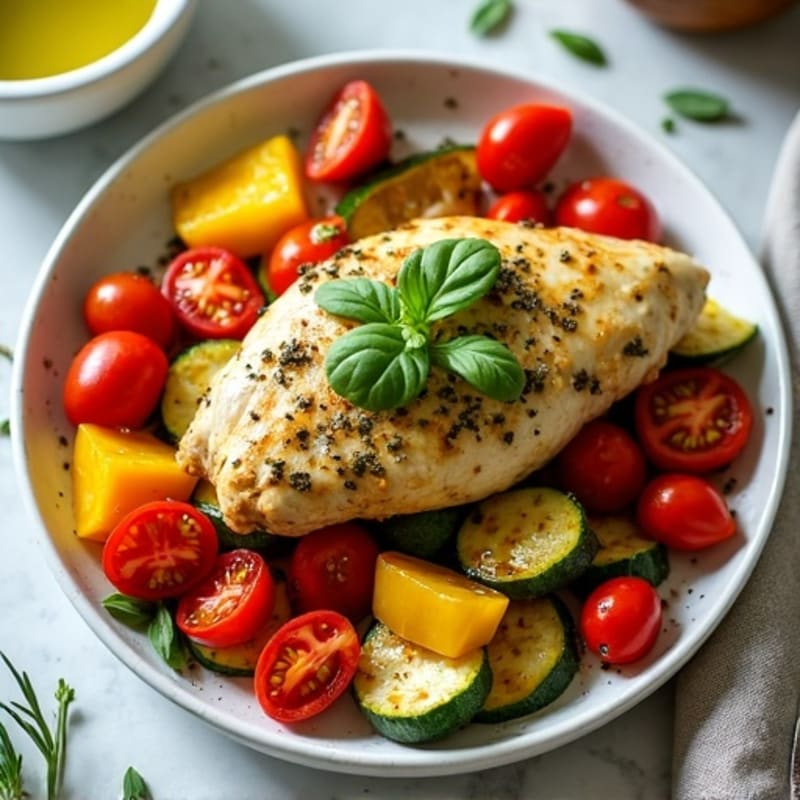Sheet Pan Pesto Chicken and Roasted Vegetables