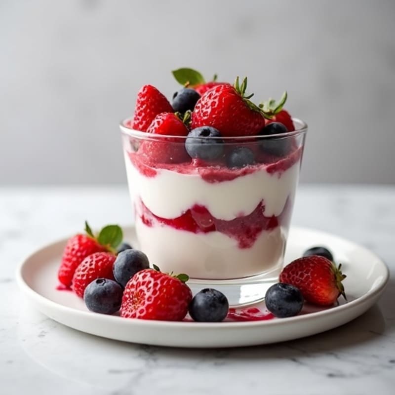 Greek Yogurt Protein Parfait with Mixed Berries and Almond Butter