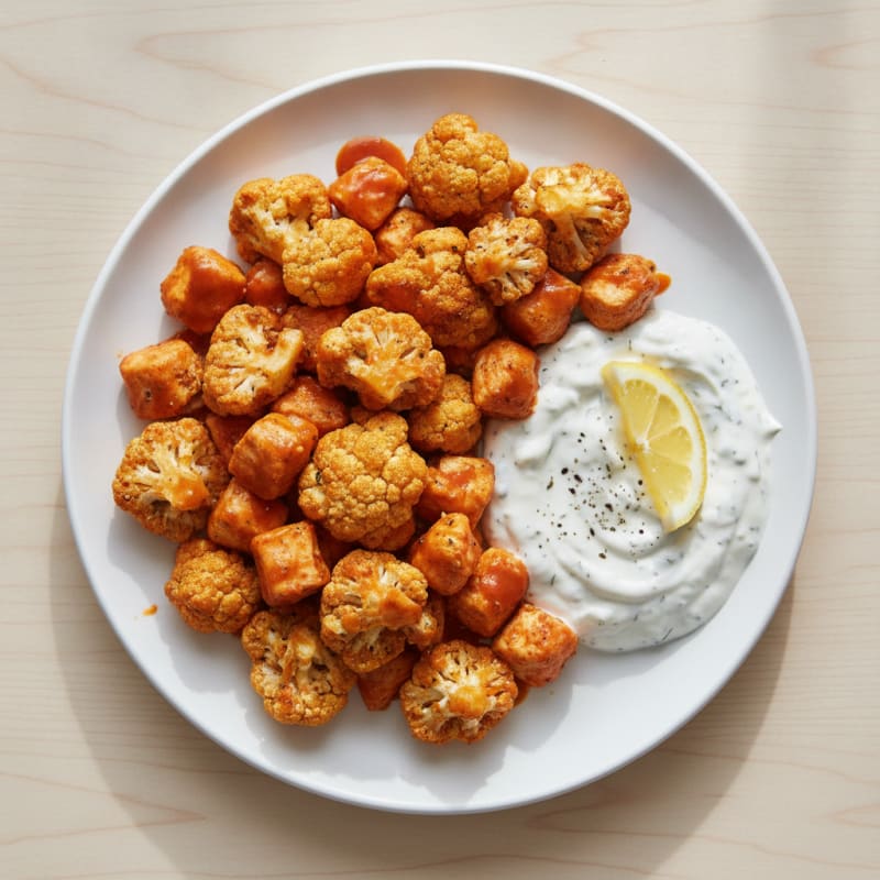Buffalo Cauliflower Bites with Ranch Dip