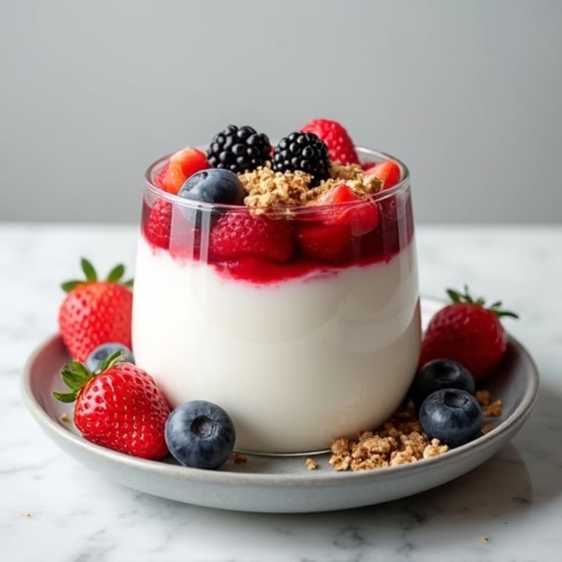 High-Protein Yogurt Mousse with Mixed Berries