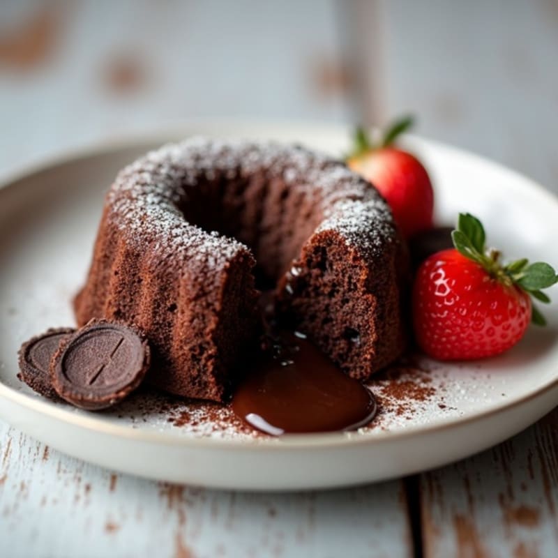 Dark Chocolate Protein Molten Cake