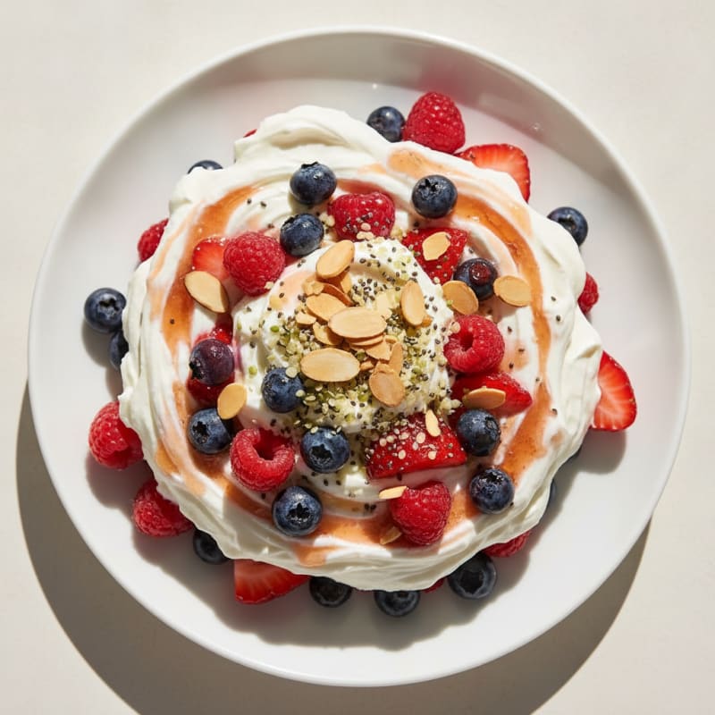 Greek Yogurt Protein Parfait with Mixed Berries