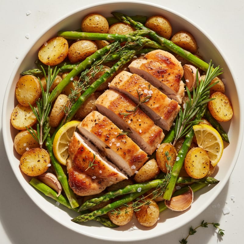 Crispy Lemon Herb Roasted Chicken