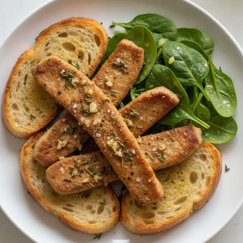 Garlic Herb Seitan with Toasted Sourdough
