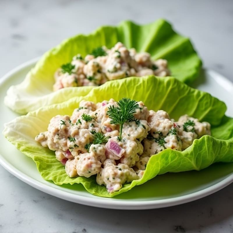 Creamy Herb-Loaded Tuna Salad Lettuce Boats