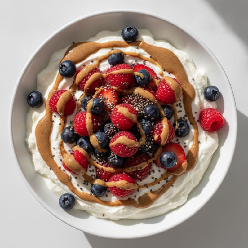 Silky Greek Yogurt Protein Pudding with Berries