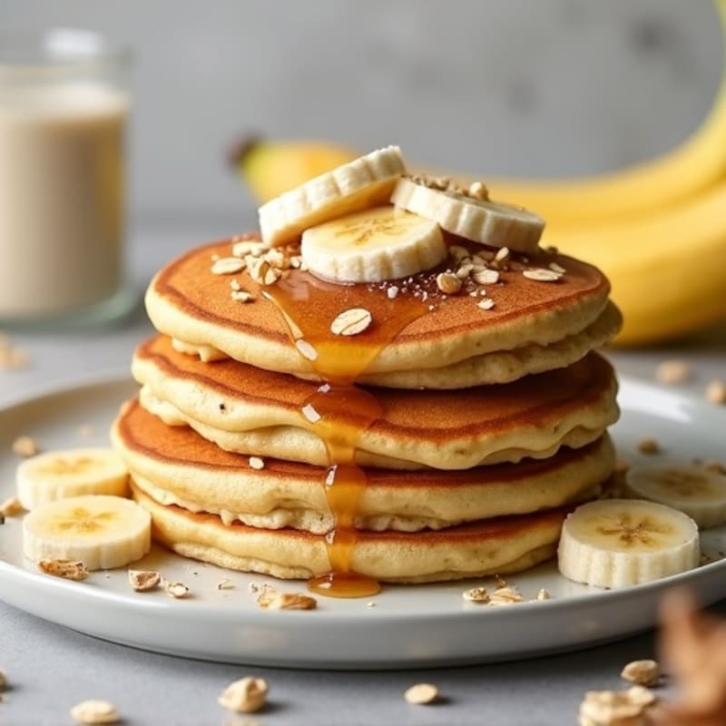 Protein-Packed Fluffy Banana Oat Pancakes
