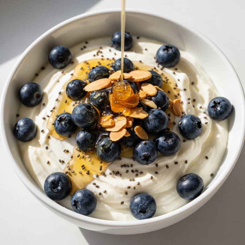 Silky Greek Yogurt Protein Pudding with Berries