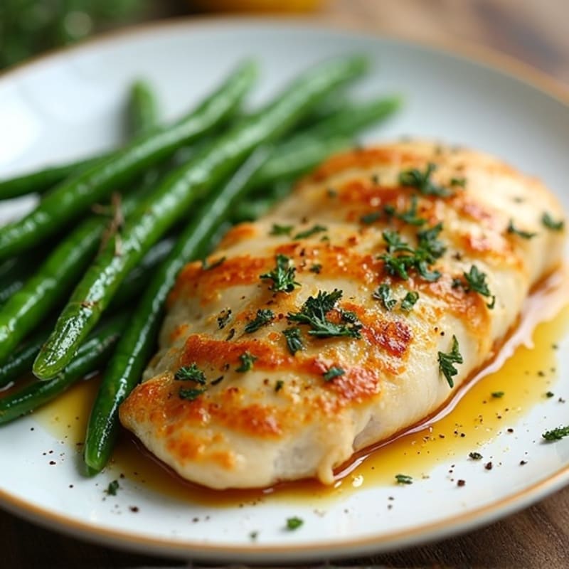 Lemon Herb-Roasted Chicken with Crispy Green Beans