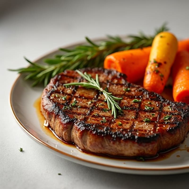 Garlic-Herb Seared Steak with Roasted Root Vegetables