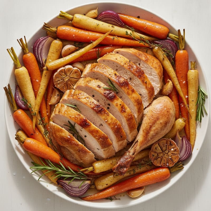 Herb-Roasted Whole Turkey with Root Vegetables