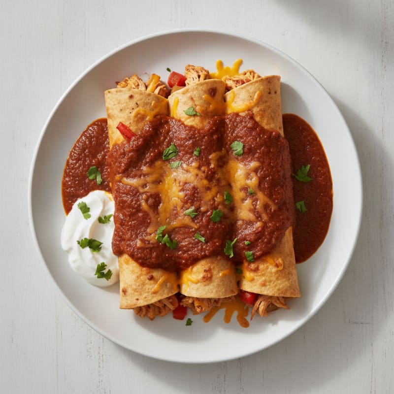 Chicken Enchiladas with Ancho Chili Sauce
