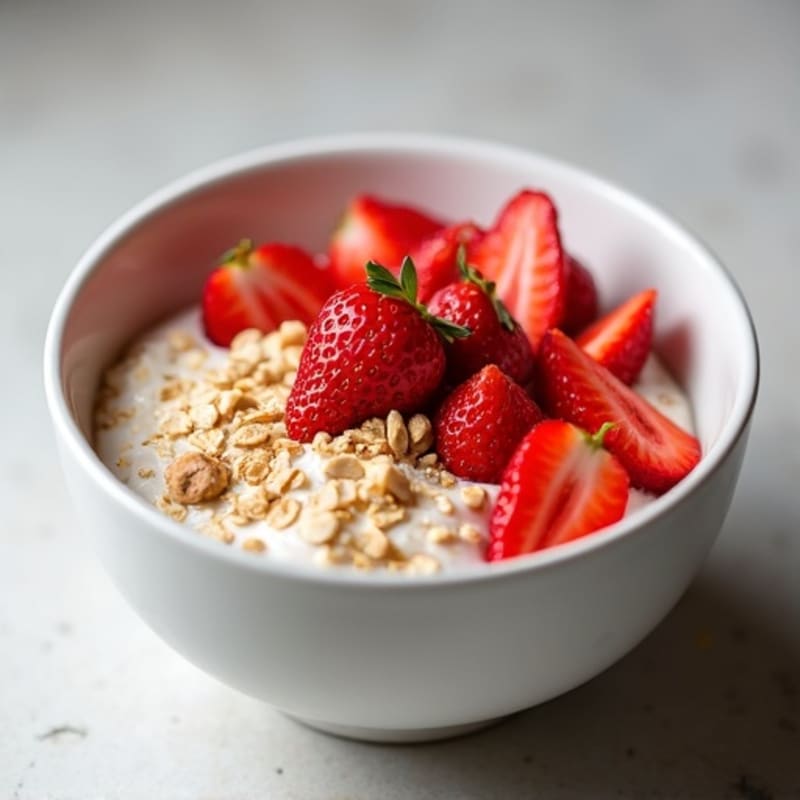 Creamy High-Protein Strawberry Overnight Oats with Nut Butter