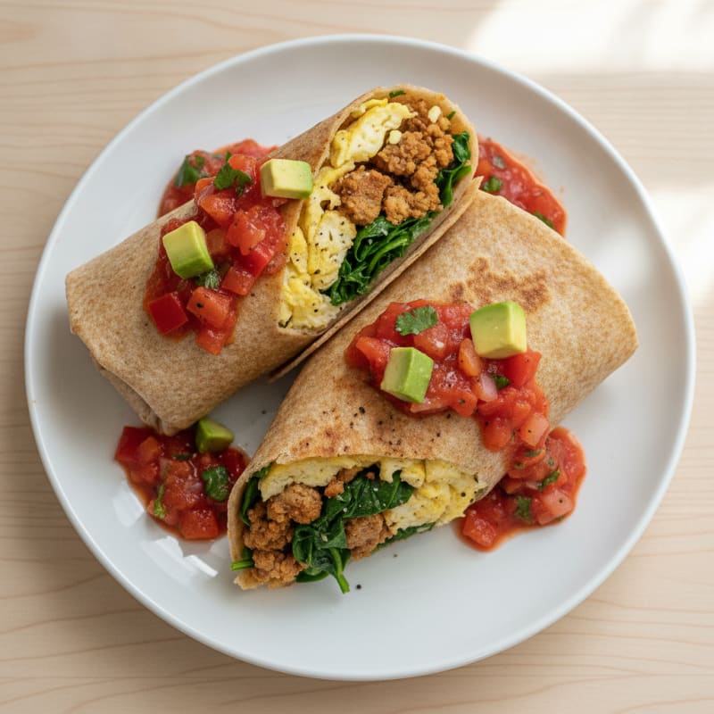 Loaded Breakfast Burrito with Salsa Fresca