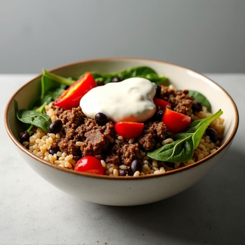 Seasoned Ground Beef Bowl with Special Sauce