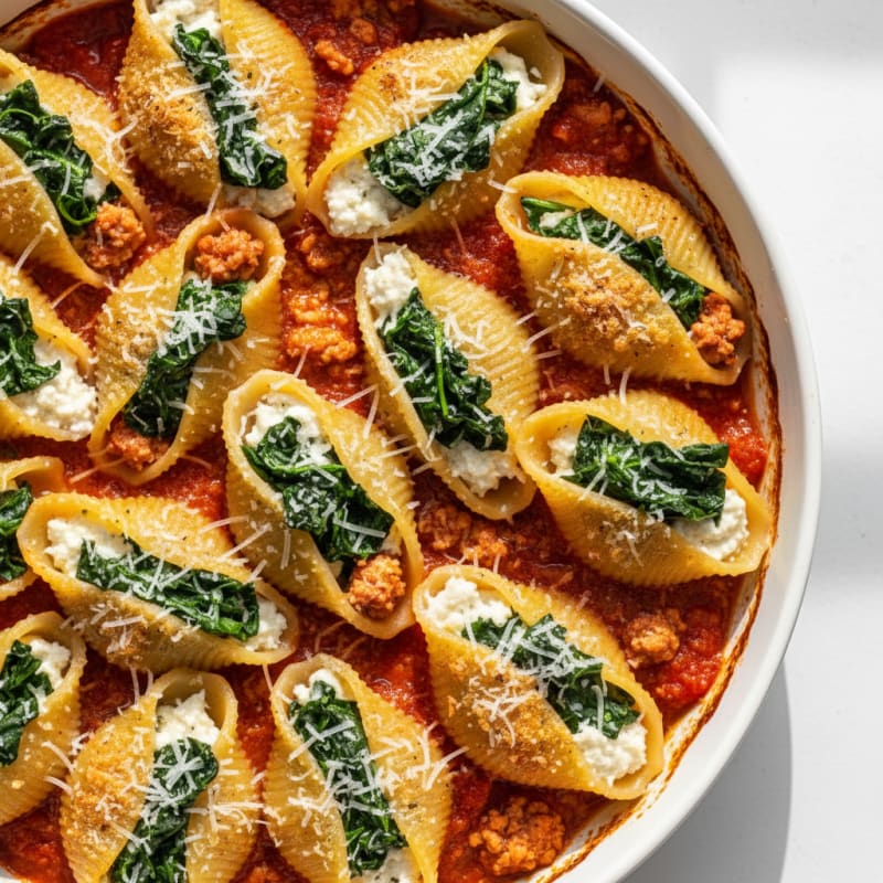 Baked Spinach Ricotta Stuffed Shells