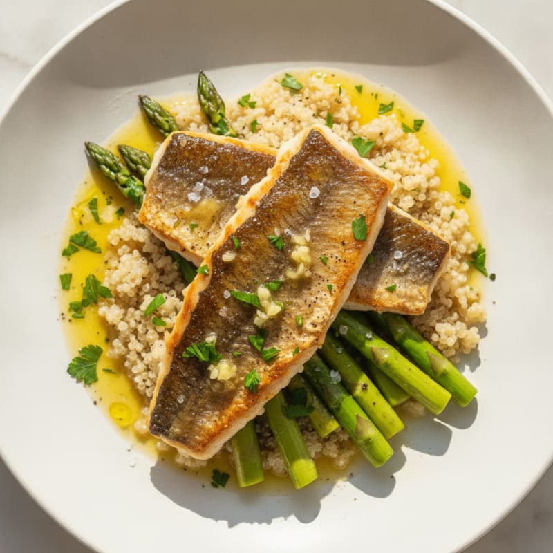 Pan-Seared Hake with Lemon-Herb Sauce