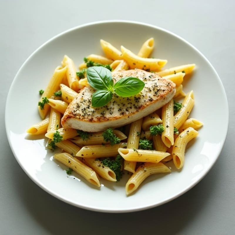 Creamy Pesto Chicken Pasta with Fresh Herbs