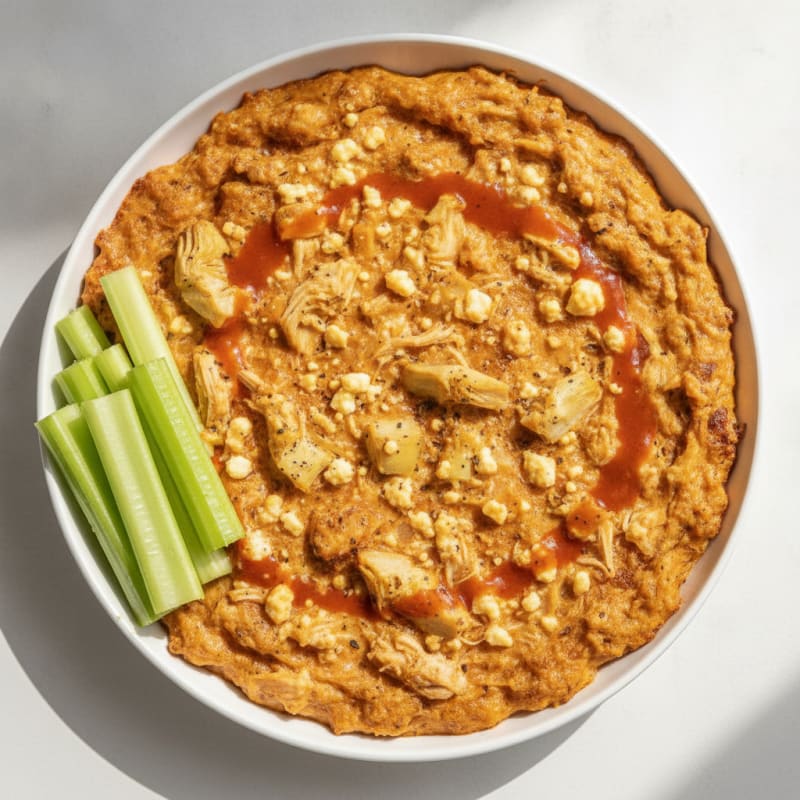 Buffalo Chicken and Artichoke Dip